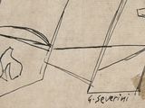 a drawing on a piece of paper that has a picture of a man on a surfboard