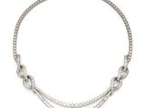 a white gold and diamond necklace