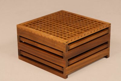 square bamboo coaster with lattice pattern