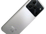 l'arrière d'un téléphone argenté surmonté d'un appareil photo