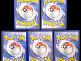 four different types of pokemon cards are shown on a black background