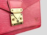 louis vuitton pink epi leather clutch bag with gold hardware