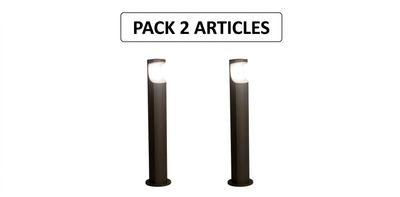 deux lampadaires en noir et blanc sur lesquels figurent les mots « pack 2 articles »
