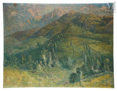Henry CAYON (1878 - ?) Vue de vallée