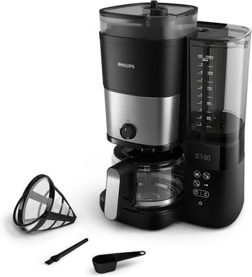Philips Cafetière Filtre Tout-en-1 - Broyeur Conique Intégré…