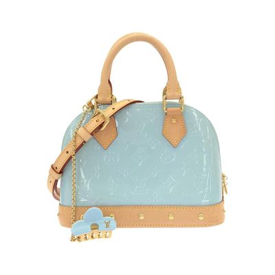 louis vuitton blue monograme leather mini alma bag