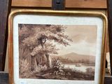 une photo d'une photo représentant un paysage, dans un cadre