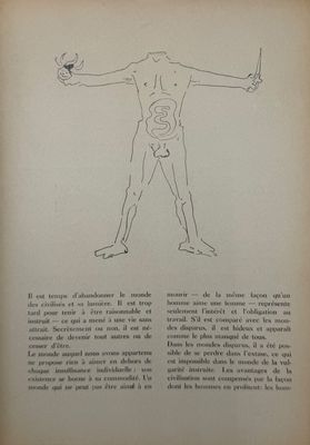 un vieux livre sur lequel figure le dessin d'un homme tenant un oiseau dans la main