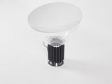 an image of a white table with a black lamp on top of it