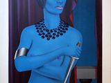 un tableau représentant une femme tenant un couteau à la main