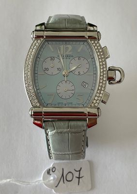 Montre en acier, signée - CHARRIOL - COLVMBVS - Chrono Quart…