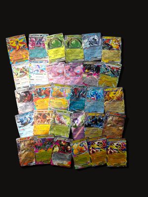 many different types of pokemon cards on a black background