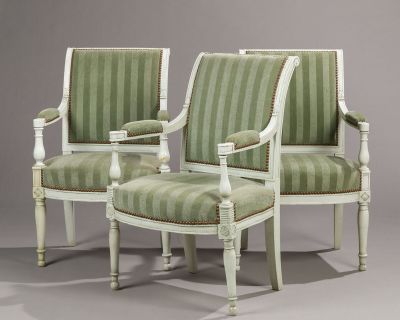 two chairs with green and white striped upholstered upholstered upholstered upholstered upholstered upholstered upholstered