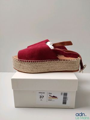 a close up of a pair of shoes on top of a box