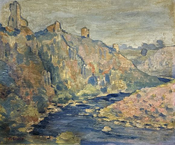 Marcel COUCY (1885-1964) « Ruines à Crozant ». Huile sur toile. S...