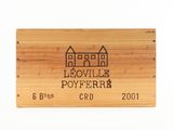 wooden business card holder with a logo on the front of it