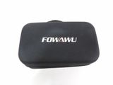 the front of a black case with the word fowawl written on it