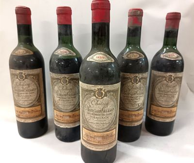 5 bt château Rauzan-Gassies 1958 GCC Margaux (1 niveau épaul…