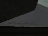 an image of a painting of a black box with writing on it