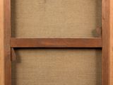 an image of a painting of a wooden frame with a label on it