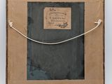 an old picture of a picture frame with a rope around it