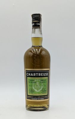 a bottle of chartreuse irish whiskey on a white background