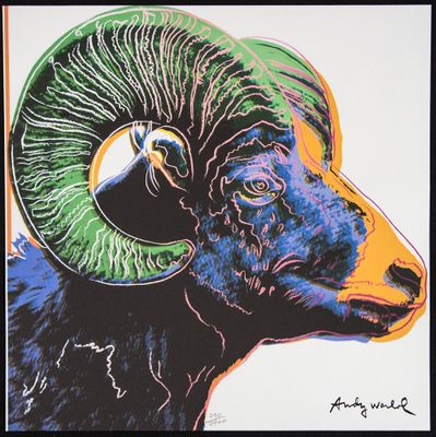 une image représentant une peinture d'une tête de bélier sur fond blanc