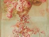 an image of a painting of a woman holding a basket full of flowers