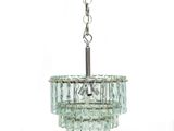an image of a glass chandelier hanging from a ceiling