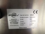 a label on the side of a stainless steel refrigerator