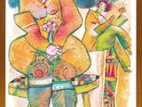 tableau représentant un clown et un autre clown dans une scène de cirque