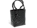 sac cabas Chanel en cuir matelassé noir