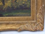 an image of a painting of a landscape with trees in the background