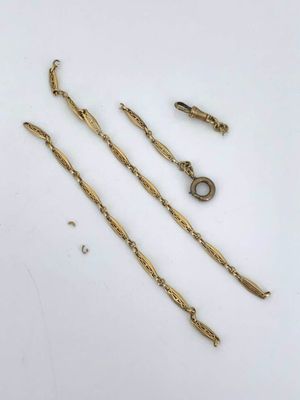 Chaîne châtelaine de montre en or jaune 750 °/°°° (18K) à ma… - Photo 1