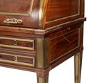 a small wooden desk with a drawer on one side and a drawer on the other side