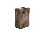 Valise Louis Vuitton en damas avec finitions en cuir marron
