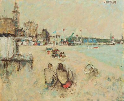 Joseph RAUMANN (1908-1999)." La plage".