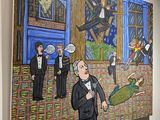 a painting of a man in a tuxedo and a woman in a tuxedo