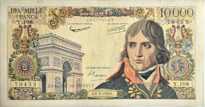 10 000 francs Bonaparte 6/3/1958, TTB+