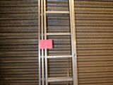 a ladder that is leaning against a wall in a room