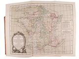 an old map of france in a book with a picture of the country