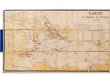an old map of the country of canada with a blue border
