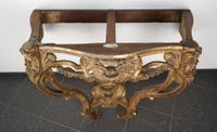 Console en bois mouluré, sculpté et doré à deux montants à e… (photo 5)