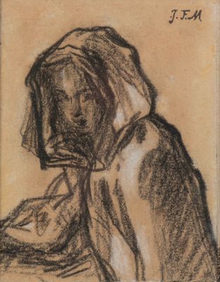 une image représentant le dessin d'une femme portant une capuche