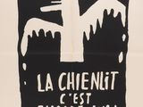 a black and white poster with a cross on it that says la cheeniet ce ' est encore un