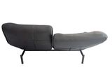 an image of a black leather chaise lounger on a white background