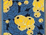 a picture of a picture of yellow flowers on a blue background