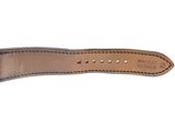 a close up of a watch strap on a white background