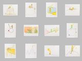de nombreuses photos de dessins d'enfants accrochées au mur