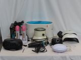 a table with a lot of different items on it